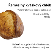 Alternativa Bakery - Kváskový chléb s kmínem 620 g